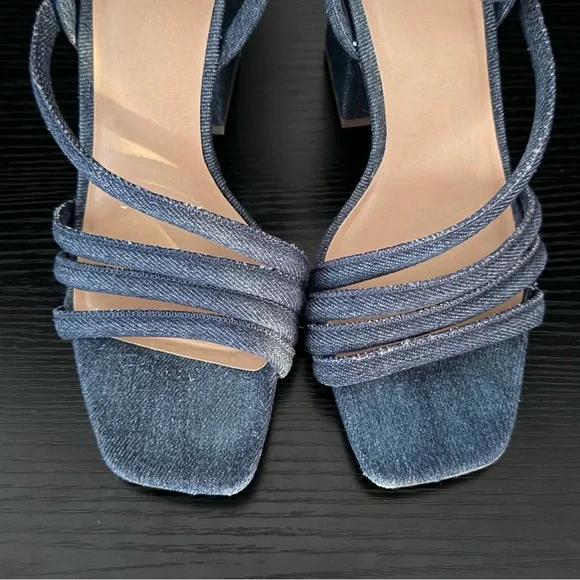 A New Day Women's Chunky Block Heel Asymmetric Ankle Strap Sandals - Picture 3 of 13